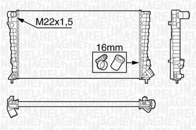 MAGNETI MARELLI 350213118500 -  Радиатор, охлаждение двигателя